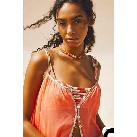 Free People Intimately Bali Sweet Nothing Slip Mini Dress in Coral Small - Picture 4 of 5